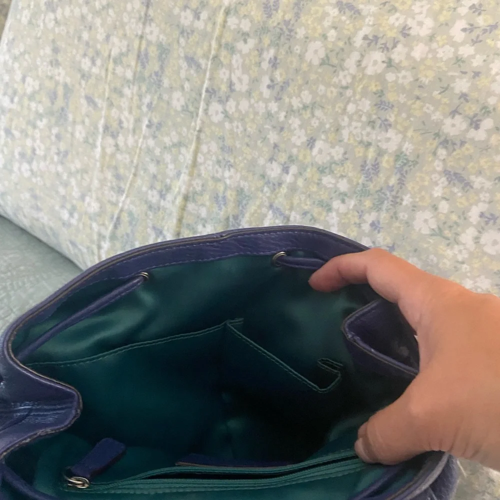 Coach leather backpack in French Blue Park - Picture 4 of 7